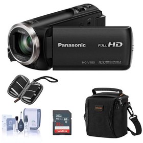 Panasonic HC-V180K Full HD Camcorder With Free Accessory Bundle