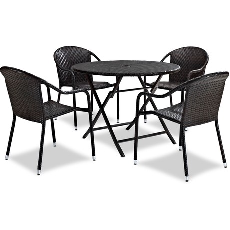 Aldo Outdoor Café Table and 4 Arm Chairs