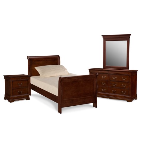 Neo Classic Youth 6-Piece Bedroom Set with Nightstand, Dresser and Mirror
