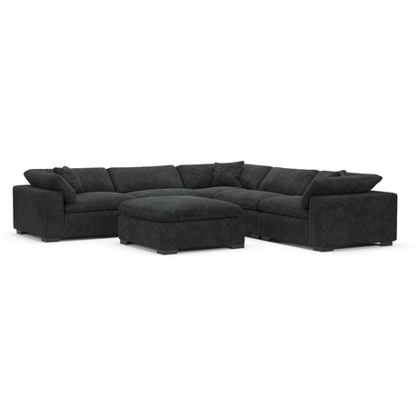Plush 5-Piece Sectional with Ottoman