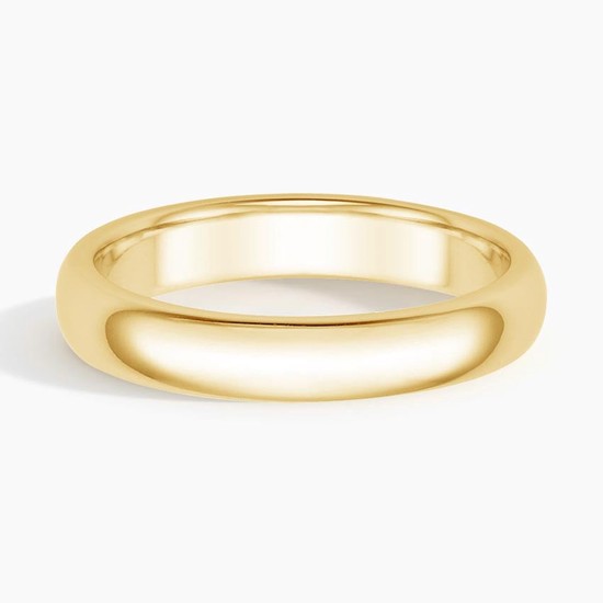 18K YELLOW GOLD COMFORT FIT 4MM WEDDING RING
