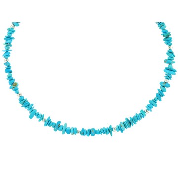 Blue Sleeping Beauty Turquoise Sterling Silver Choker Necklace