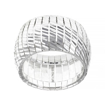 Sterling Silver Diamond Cut Omega Wide Band Ring