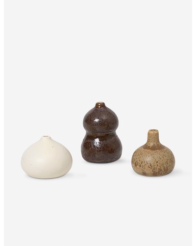 Komo Mini Vases (Set of 3) by Ferm Living-Natural