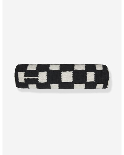 Irregular Checkerboard Bolster Pillow by Sarah Sherman Samuel - Black