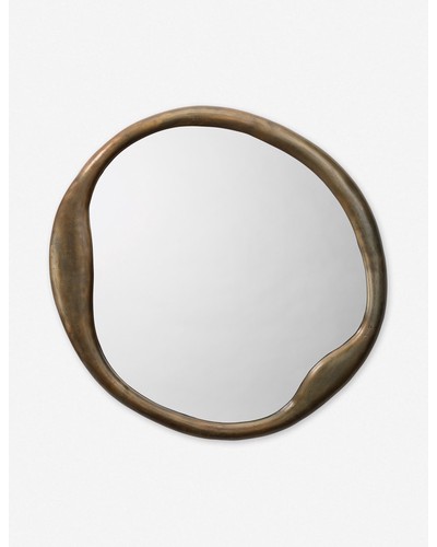 Doreen Round Mirror-Brass
