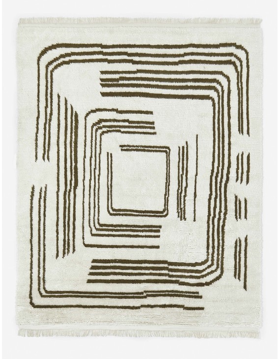 Earth Maze Moroccan Shag Rug by lan Byrd - 8' x 10'