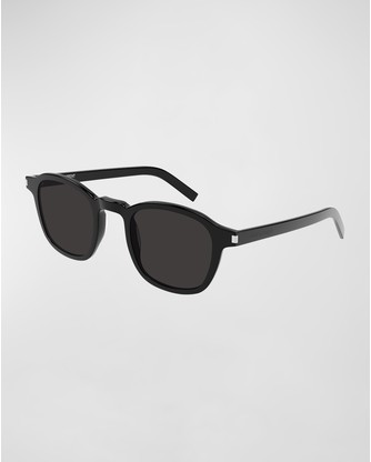 Men's Slim Acetate Round Sunglasses