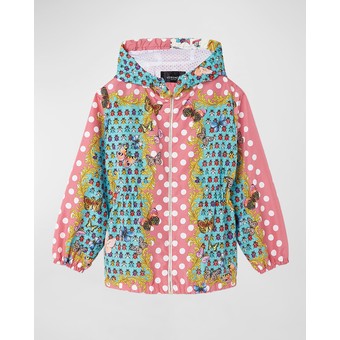  Girl's Barocco & Vacanza-Print Jacket, Size 8-14
