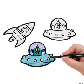 Color Your Own Space Magnets - 12 Pc.