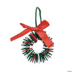 Button Wreath Christmas Ornament Craft Kit - Makes 12