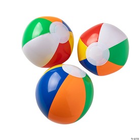 5" Mini Inflatable Multi-Colored Classic Beach Balls - 12 Pc.