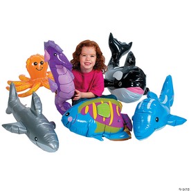 11" - 30" Large Inflatable Vinyl Under the Sea Animals - 6 Pc.
