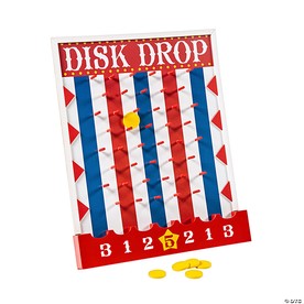16" x 20" Classic Carnival Red, White & Blue Wood Disk Drop Game