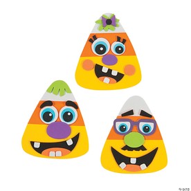 Goofy Face Candy Corn Magnet Craft Kit - Makes 12