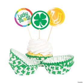 Bulk 100 Pc. St. Patricks Day Cupcake Liners & Picks