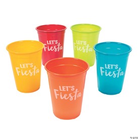 Bulk 50 Pc. Lets Fiesta Bright Plastic Cups
