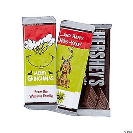 Personalized Dr. Seuss The Grinch Christmas Candy Bar Labels  12 Pc.