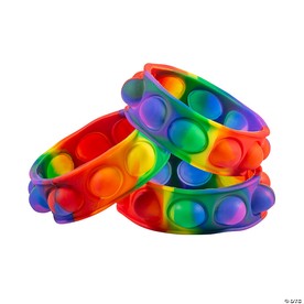 Lotsa Pops Popping Toy Rainbow Bracelets - 12 Pc.