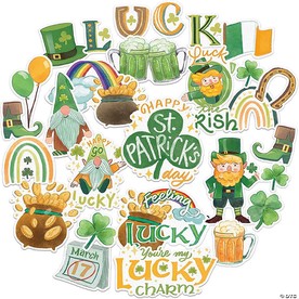 Navy Peony Lucky St. Patricks Day Stickers
