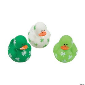 Mini St. Patrick's Day Shamrock Rubber Ducks - 24 Pc.