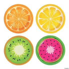 Tutti Frutti Party Orange, Lemon, Kiwi, Watermelon Paper Dessert Plates - 8 Ct.