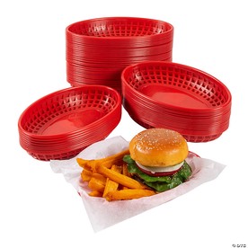Bulk Plastic Diner Baskets - 60 Pc.
