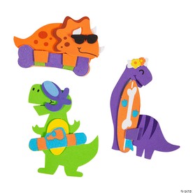 Silly Summer Dinosaur Magnet Craft Kit - Makes 12