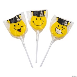 Smile Face Graduation Lollipops - 12 Pc.