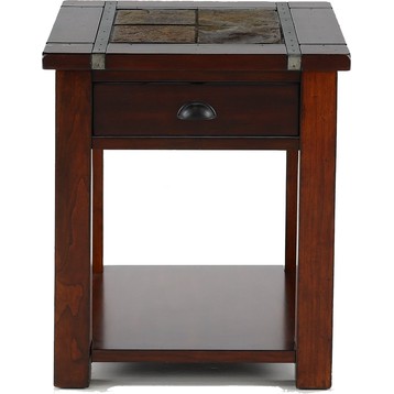 Roanoke Slate and Cherry Brown End Table