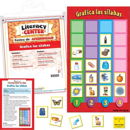 Centro de aprendizaje Grafica Las Silabas (Spanish Graph The Syllables)