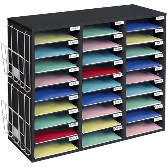 Really Good Stuff® Classroom Mail Center With Paper Holders - 1 mail center, 2 wire racks