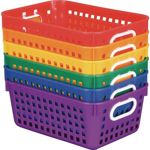 Really Good Stuff® Group Colors For 6 - Book Baskets, Medium Rectangle - 6 baskets
