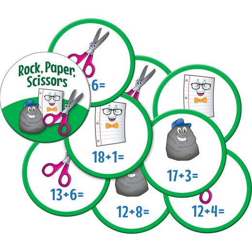 Really Good Stuff® Rock, Paper, Scissors Math Game - Addition And Subtraction Through 20 - 1 game