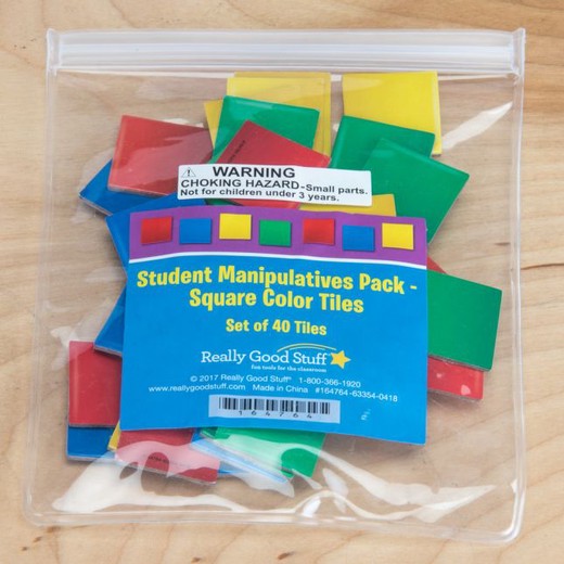 Really Good Stuff® Student Manipulatives Pack - Square Color Tiles