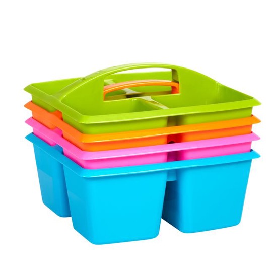 Really Good Stuff® 4-Compartment Caddies - Neon -Set of 4