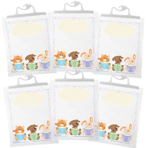 Large Hang-Up Totes  Books  6 Pack