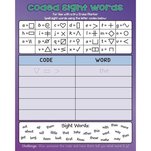 Really Good Stuff® Sight Word and Story Telling Fun Dry-Erase Practice Mat - 1 Mat