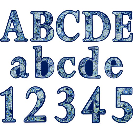 Blue Harmony Mandala Deco Letters - 217 pieces
