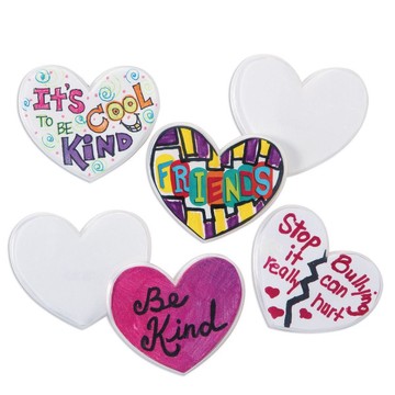 Color-Me Heart Pin (Pack of 24)