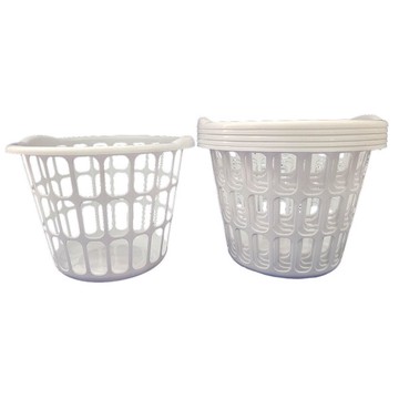 One Bushel Plastic Laundry Baskets, 14.5 Round x 12.5 H (Set of 6)