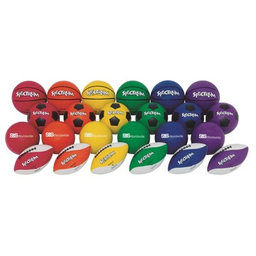 Spectrum Official Size Rubber Sports Ball Easy Pack (Pack of 24)