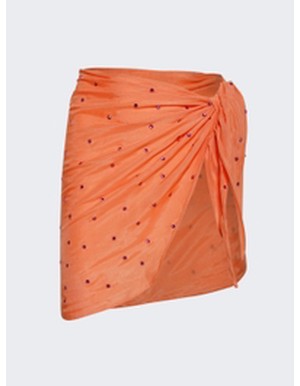 Gem Mini Wrap Skirt Pareo Peach