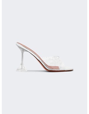 Lupita Glass Slipper Sandals Transparent And Silver Glitter