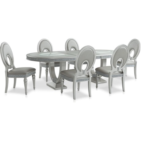Posh Dining Table and 6 Dining Chairs